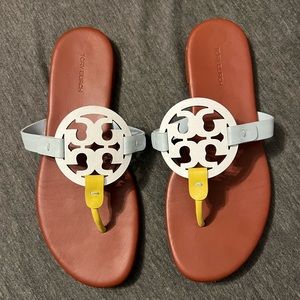 Tory Burch Size 8.5 Gardenia/Zesty Lime/Sea Bubble Sandals